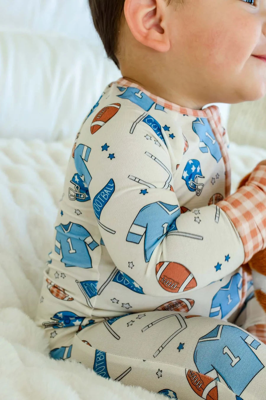 Caden Lane | Convertible Romper Huddles & Cuddles Blue | 6-12 Months