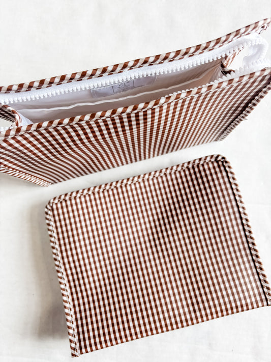 TRVL Large Coco Gingham Zip Pouch