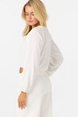 O’Neill Cami Knit Long Sleeve Top- White