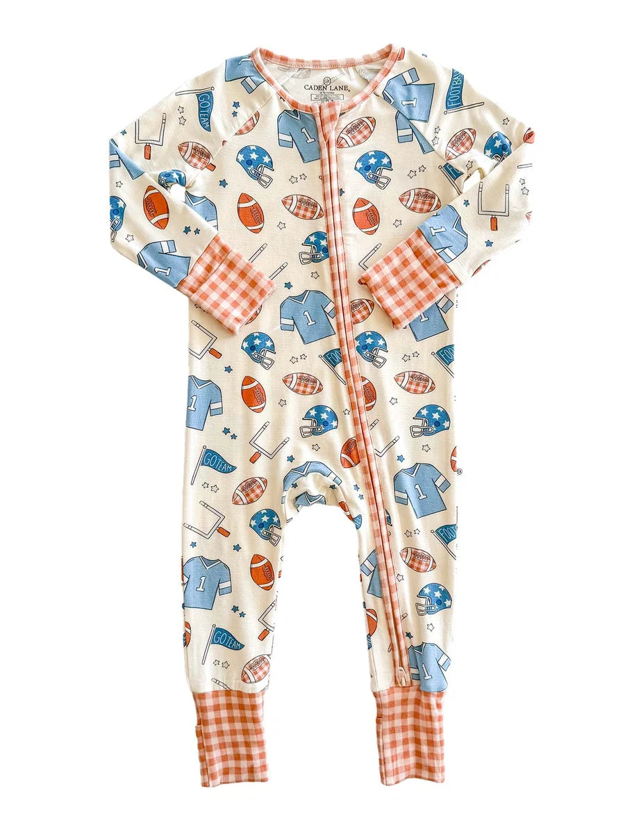Caden Lane | Convertible Romper Huddles & Cuddles Blue | 6-12 Months