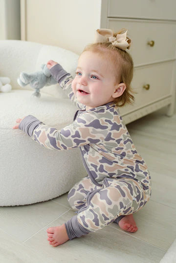 Camo Cutie Convertible Bamboo Zip Romper | 3-6m