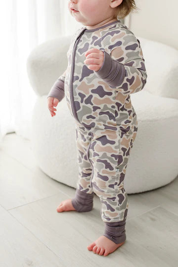 Camo Cutie Convertible Bamboo Zip Romper | 3-6m