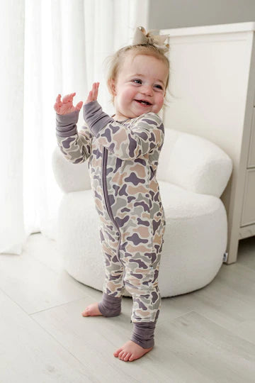Camo Cutie Convertible Bamboo Zip Romper | 3-6m