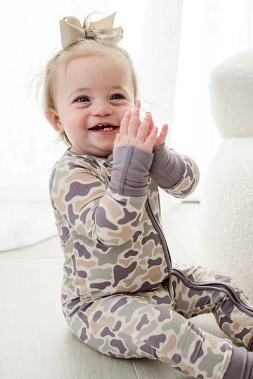 Camo Cutie Convertible Bamboo Zip Romper | 3-6m