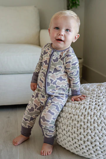 Camo Cutie Convertible Bamboo Zip Romper | 3-6m