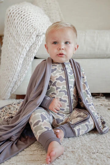 Camo Cutie Convertible Bamboo Zip Romper | 3-6m