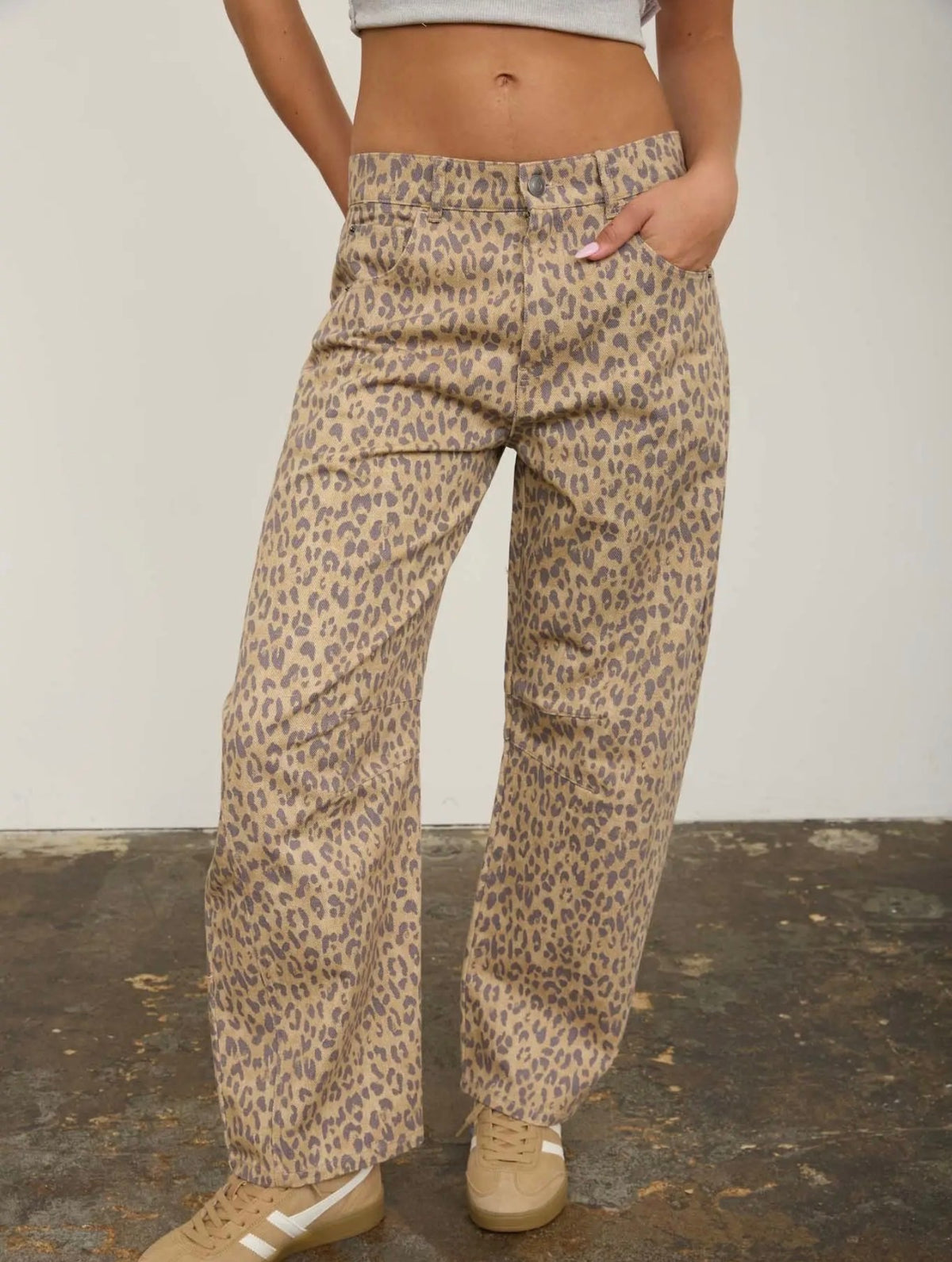 Leopard Denim Jeans