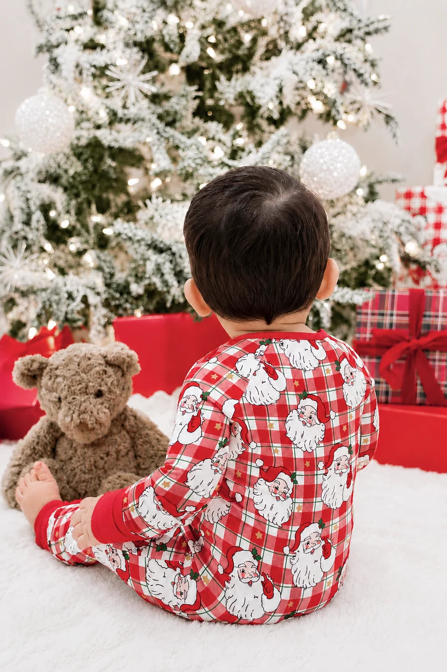Christmas Bamboo Convertible Zipper Romper | Cozy Claus | 0-3 Months