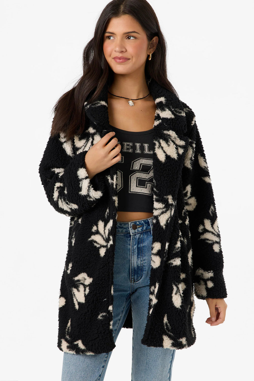 Harper High Pile Jacket | Black