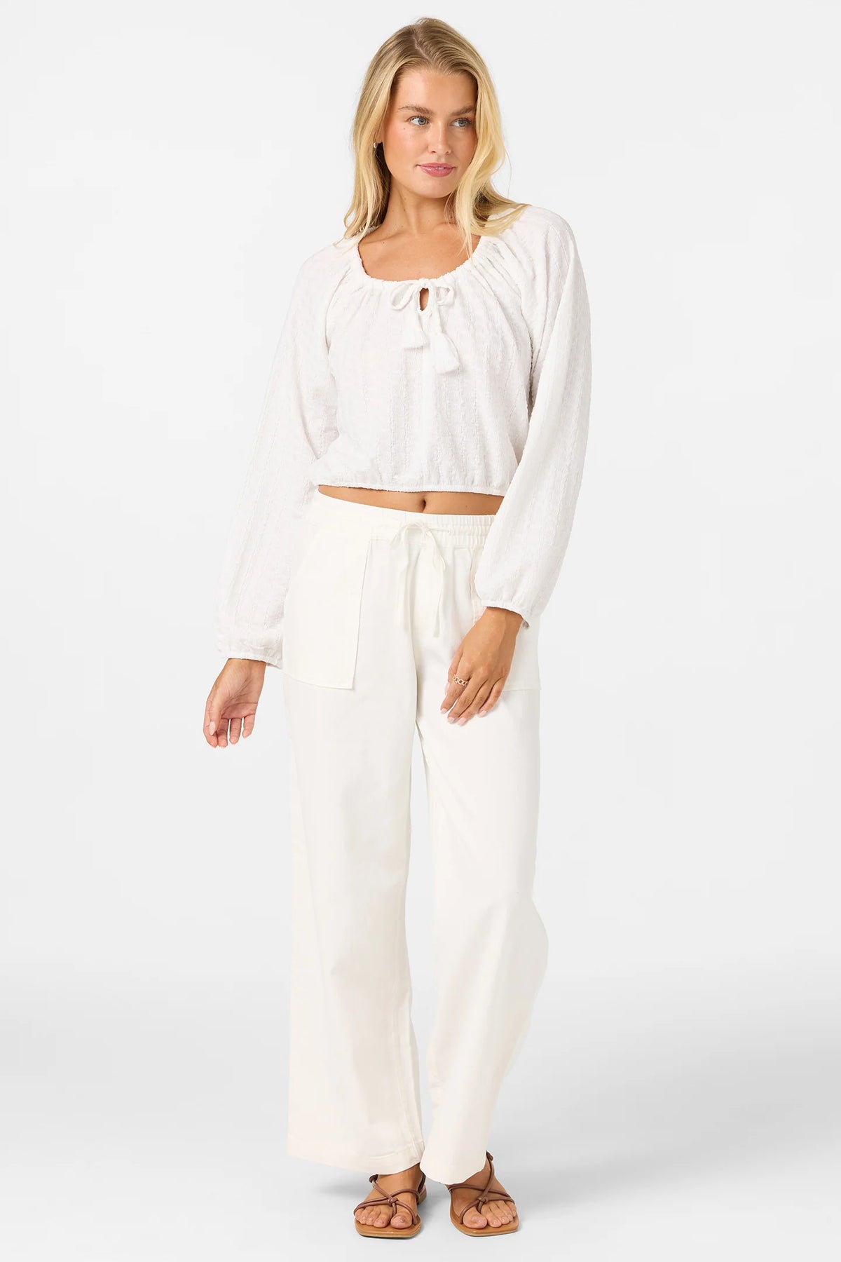 O’Neill Cami Knit Long Sleeve Top- White