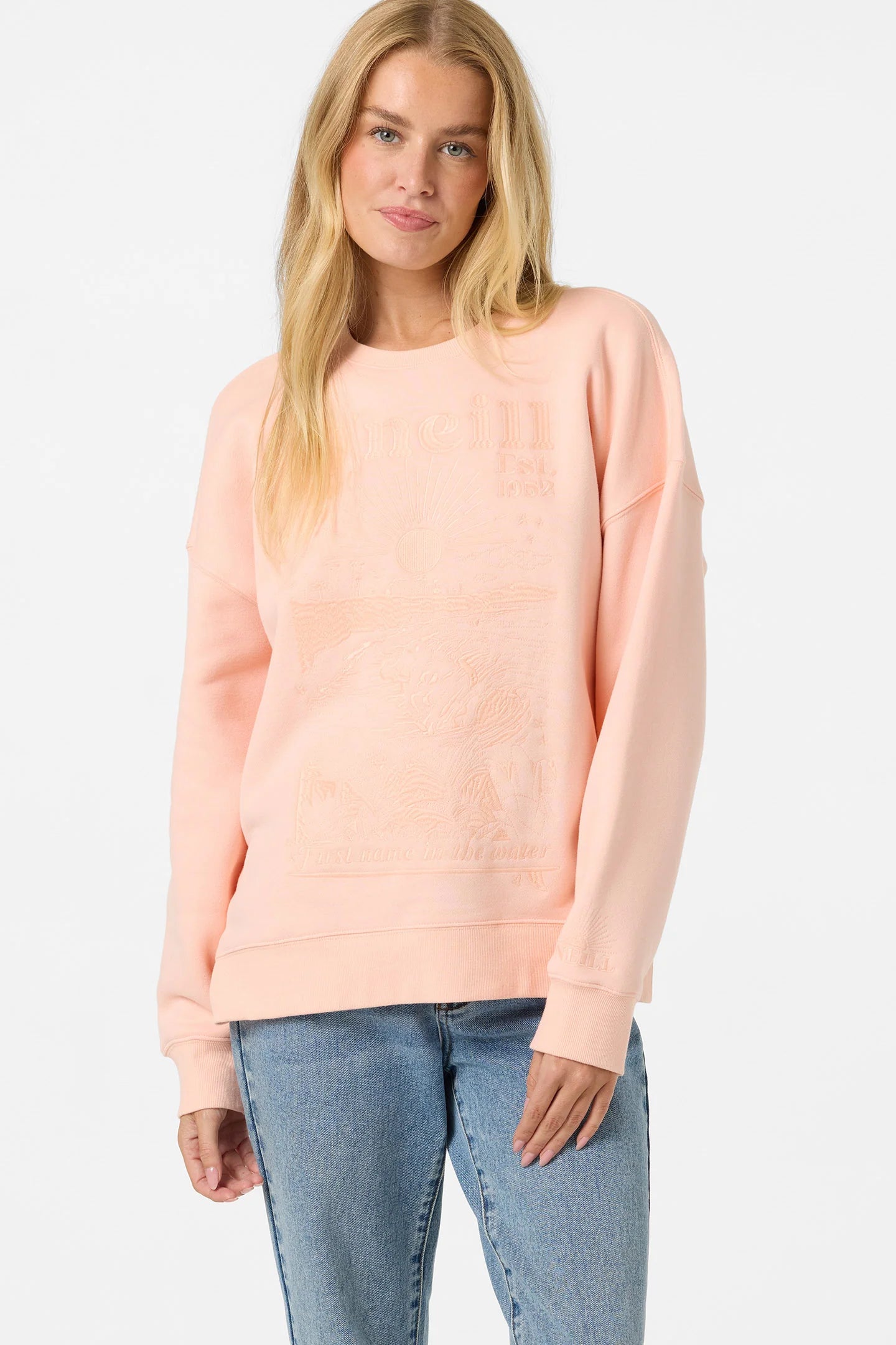 O'Neill Chore Break Oversized Crew Fleece | Peach Light