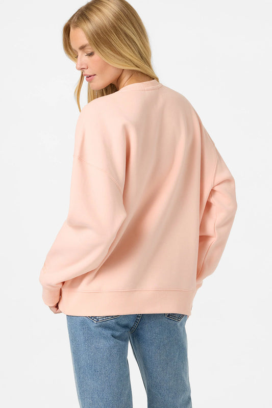 O'Neill Chore Break Oversized Crew Fleece | Peach Light