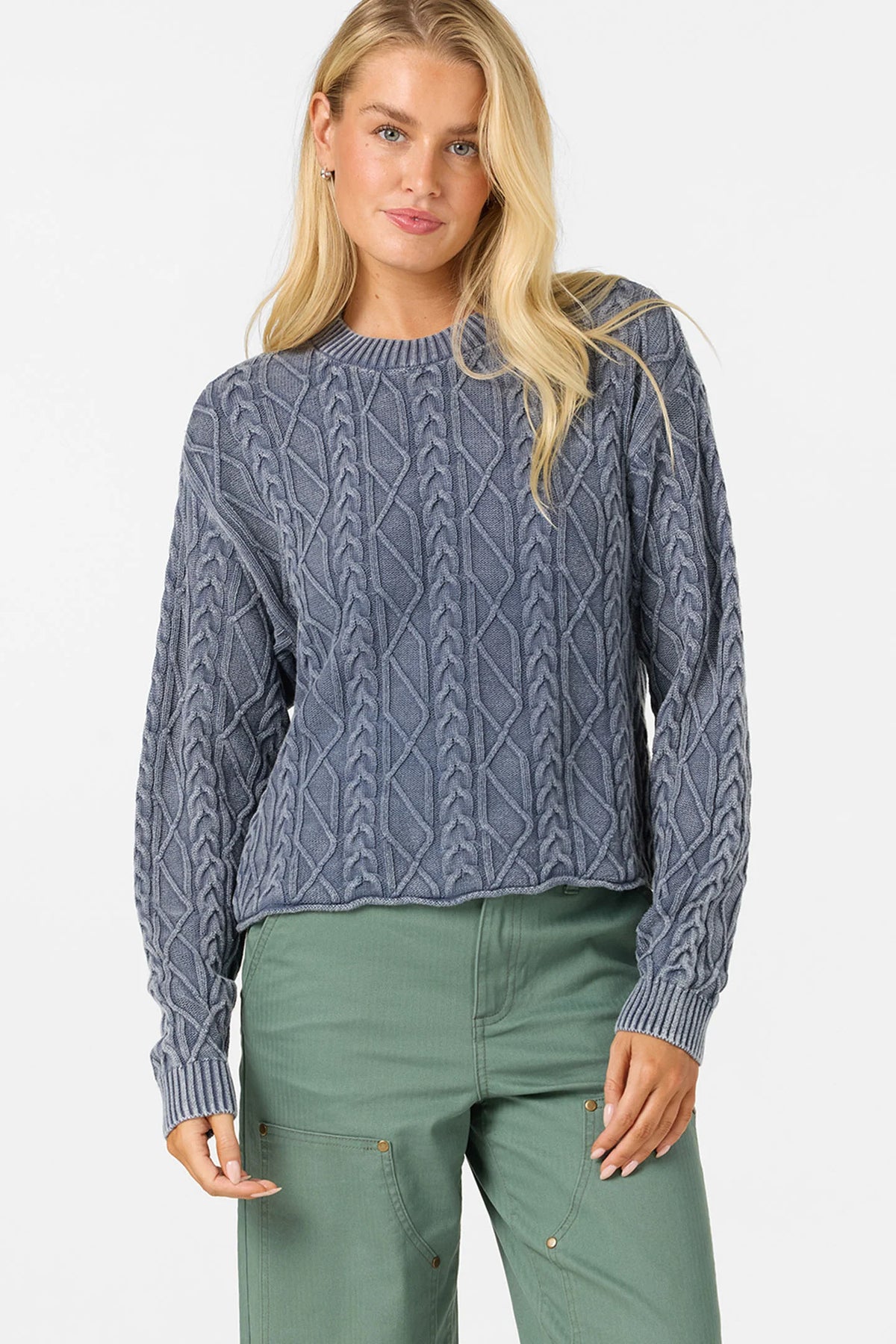 O'Neill O'Riginals Misha Cable Knit Long Sleeve Sweater | Nightshadow Blue