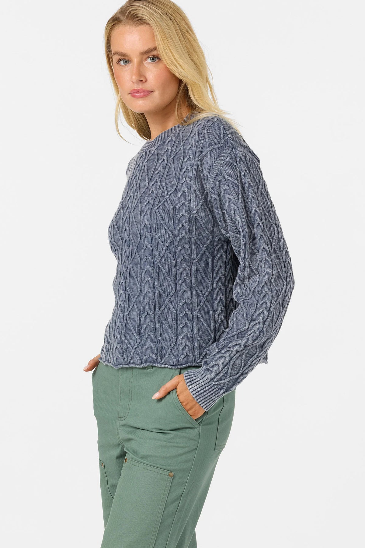 O'Neill O'Riginals Misha Cable Knit Long Sleeve Sweater | Nightshadow Blue