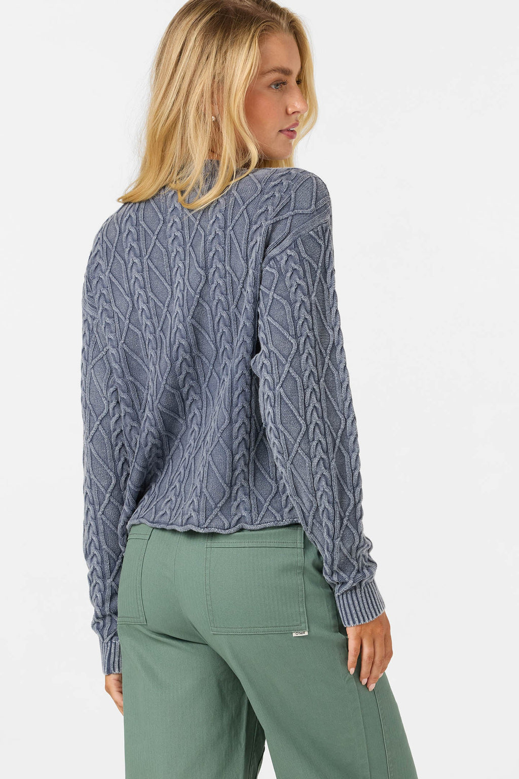 O'Neill O'Riginals Misha Cable Knit Long Sleeve Sweater | Nightshadow Blue