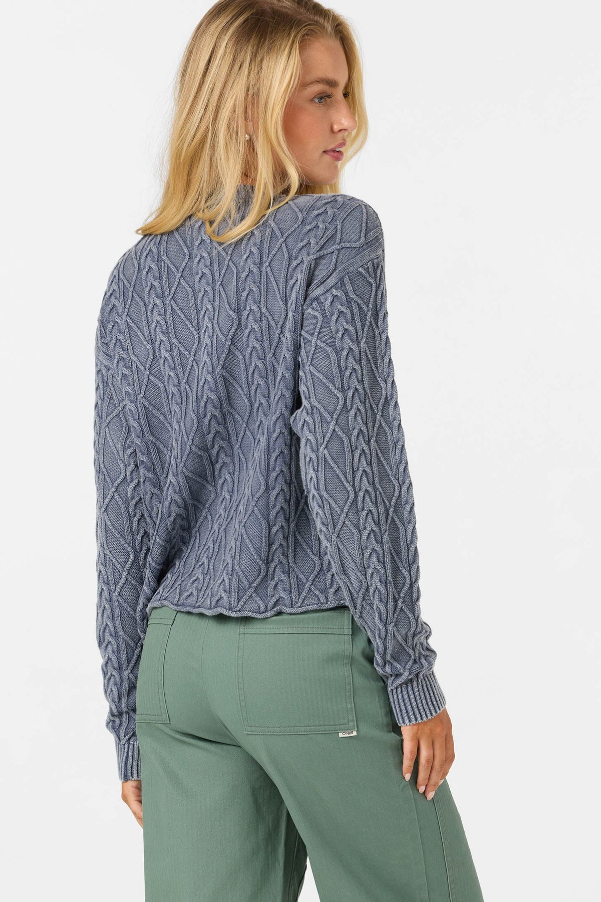 O'Neill O'Riginals Misha Cable Knit Long Sleeve Sweater | Nightshadow Blue