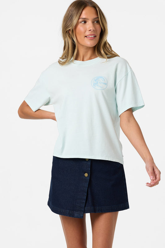 O’Neill O’Riginals Salty Circle Surfer Easy Tee | Pastel Blue