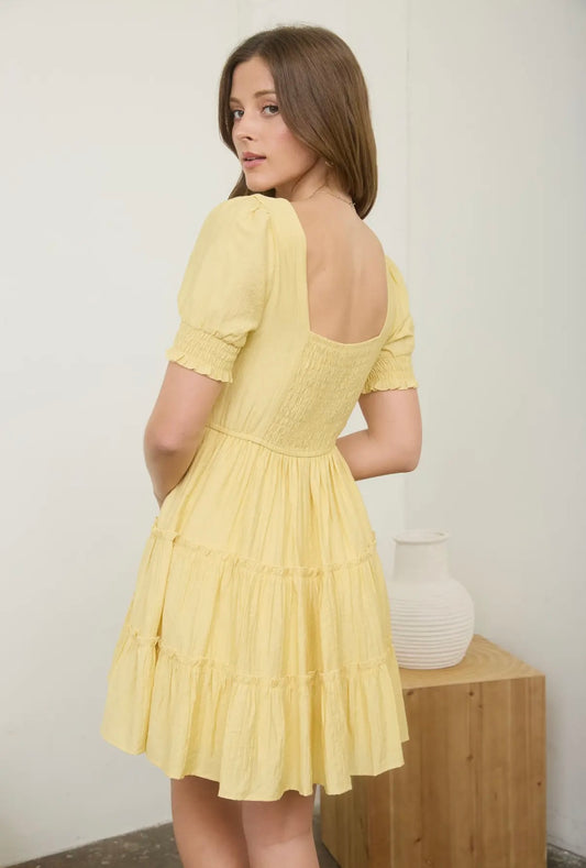Easter Yellow Tiered Dress