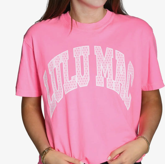 Lulu Mac Polka Dot Pink Tee