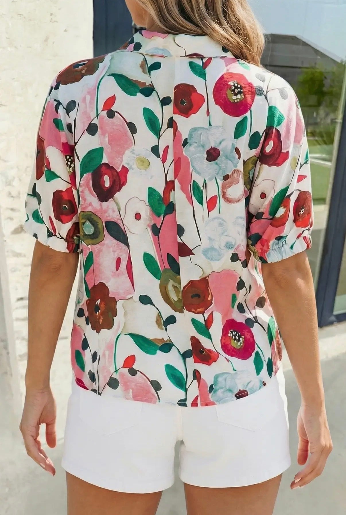 Missy Pink Floral Blouse