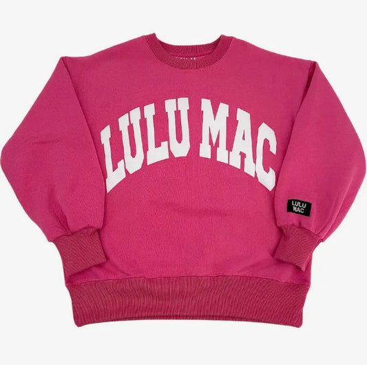 Lulu Mac Hot Pink & White Puffer Letter Sweatshirt