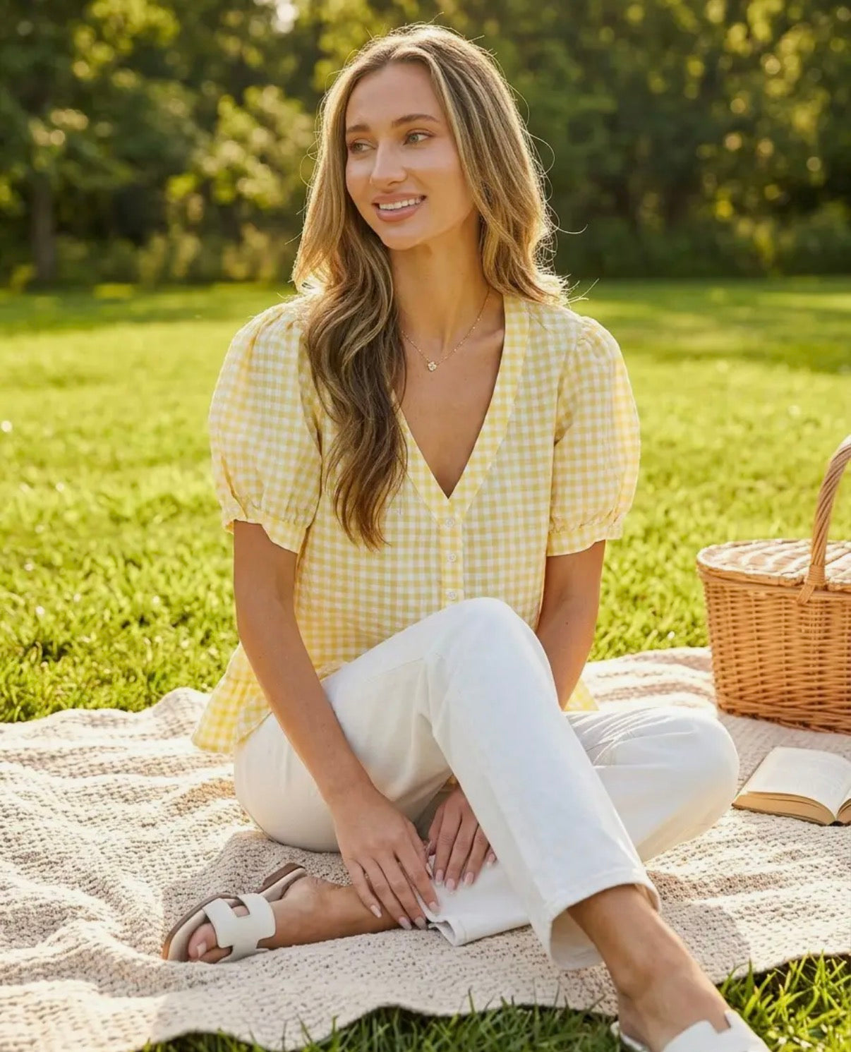 Picnic Ruffled Blouse | Yellow