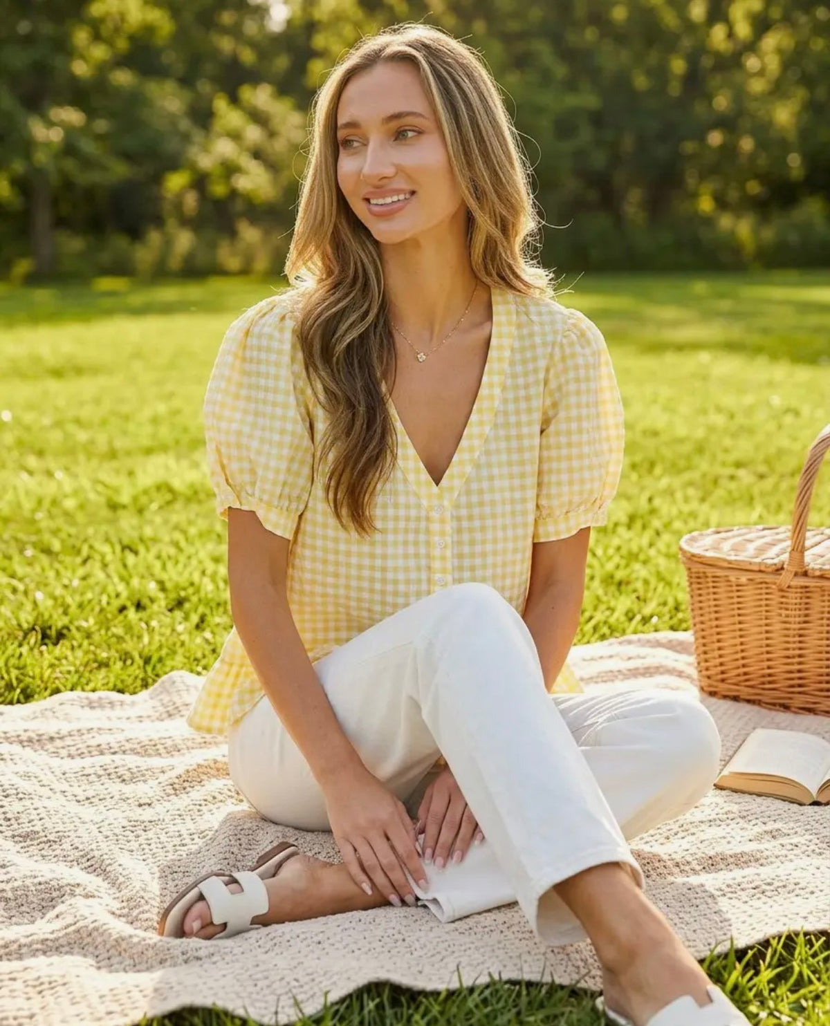 Picnic Ruffled Blouse | Yellow
