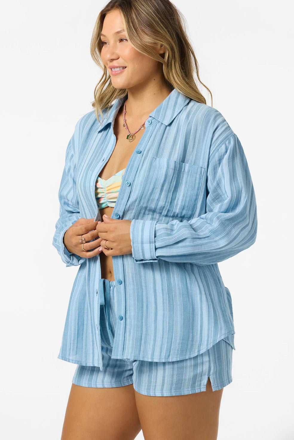 O’Neill Leni Waves Stripe Relaxed Long Sleeve Top