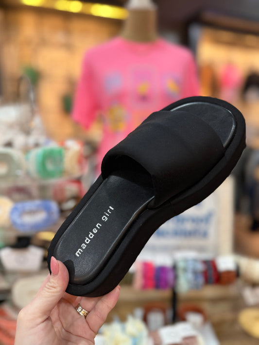 Madden Girl Black Slide