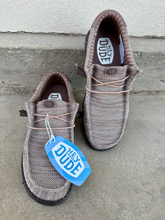 Hey Dude Men's Wally Stretch Sox Deep Taupe/Mole Brown