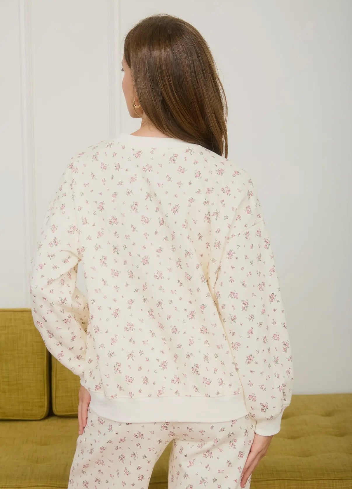 Ivory Floral Crew Neck