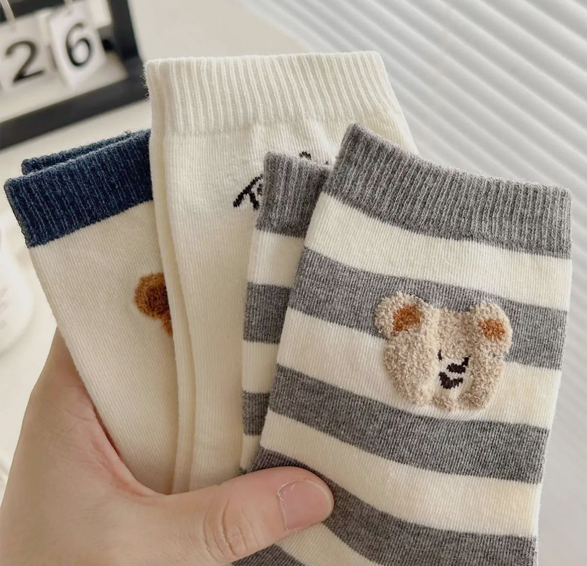 Teddy Bear Crew Socks