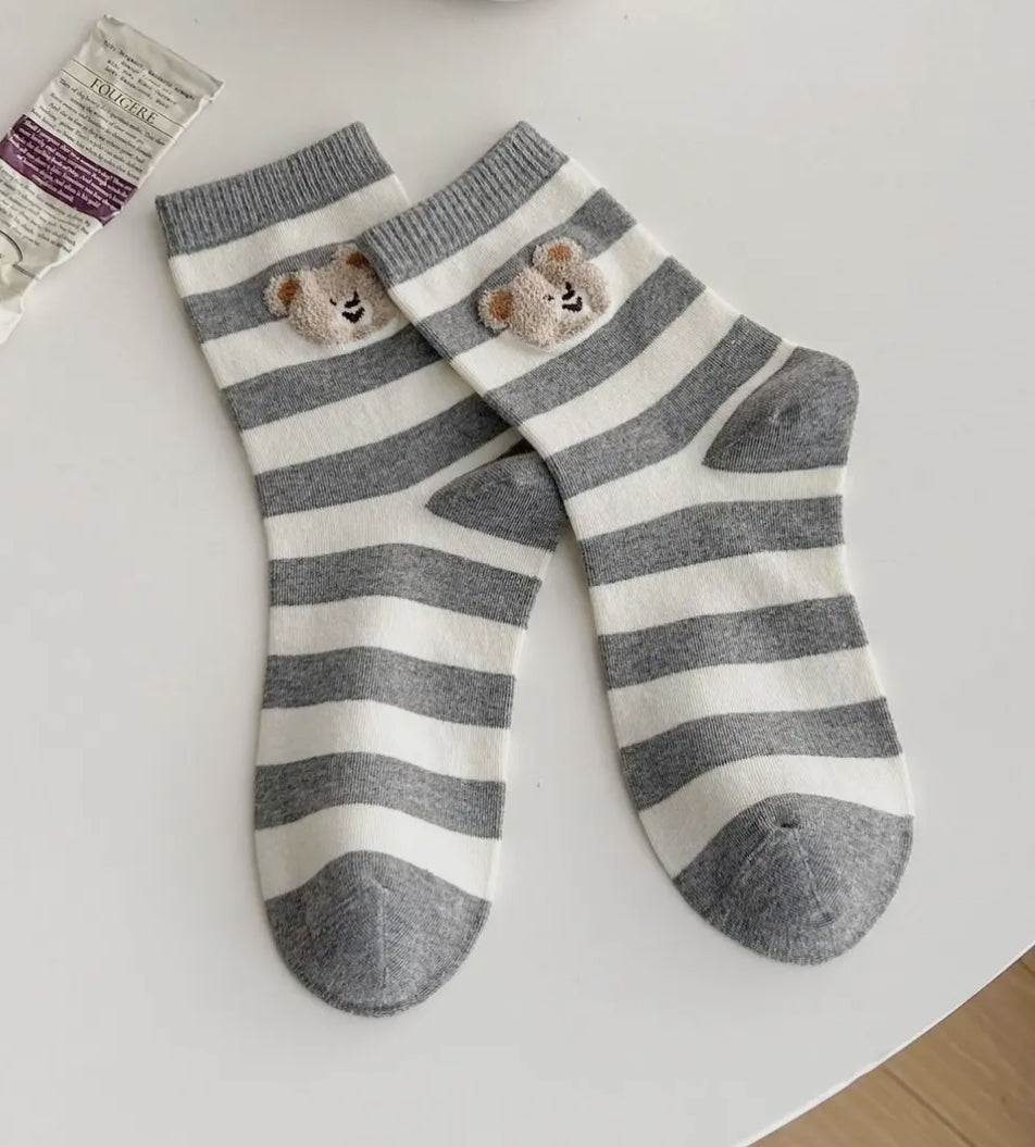 Teddy Bear Crew Socks