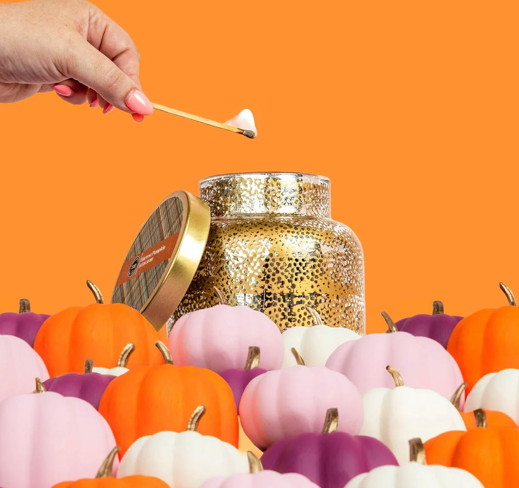 Harvest Pumpkin Holiday Mercury Jar Candle