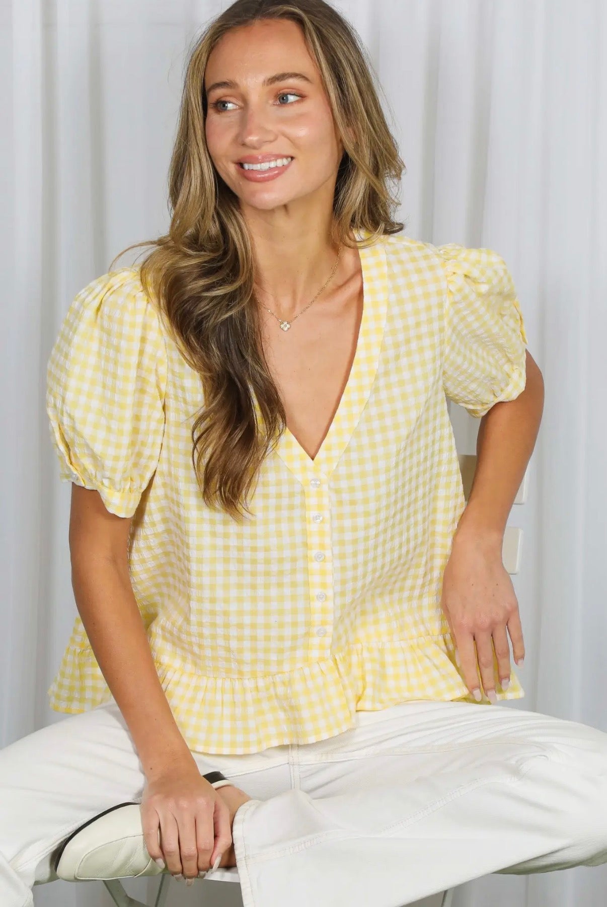Picnic Ruffled Blouse | Yellow