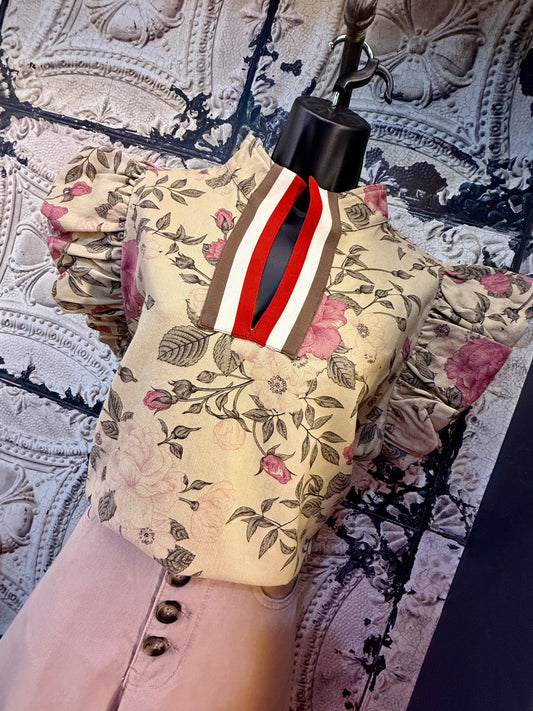 Scarlet Floral Blouse