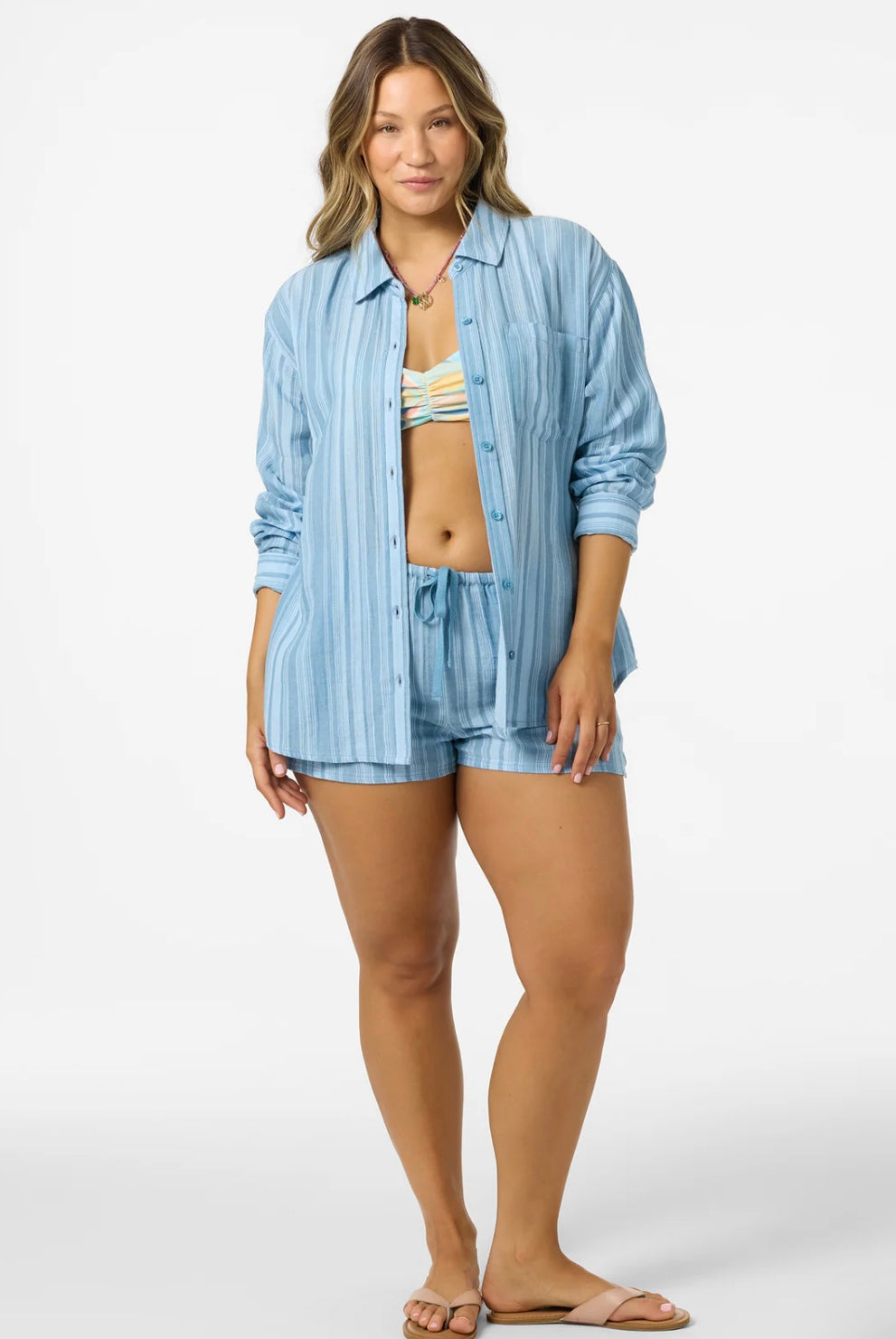 O’Neill Leni Waves Stripe Relaxed Long Sleeve Top