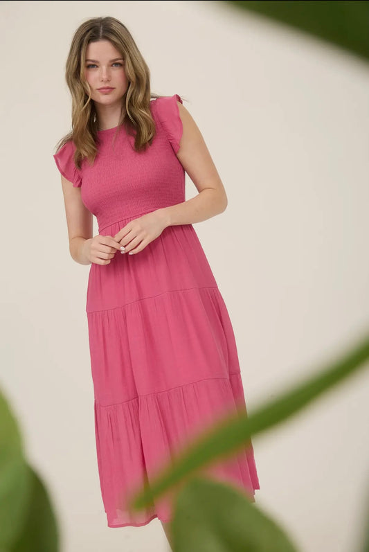 Fuchsia Midi Dress