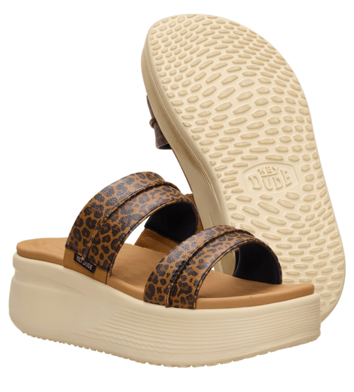 Hey Dude Austin Slide Classic | Tan Leopard