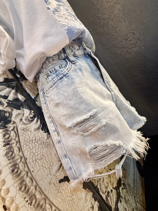 Vervet Light Wash High Waisted Shorts