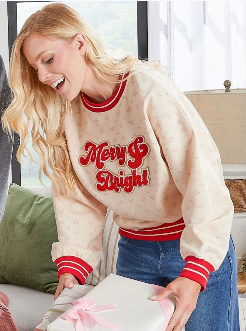 Simply Southern Merry & Bright Varsity Crew