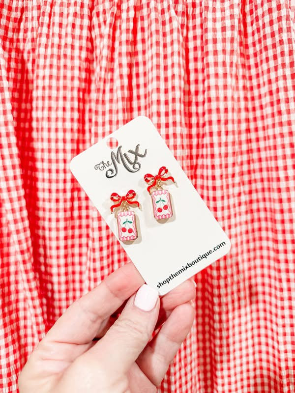 Strawberry Red Gingham Tiered Dress