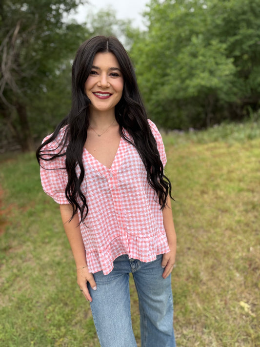 Picnic Ruffled Blouse | Pink
