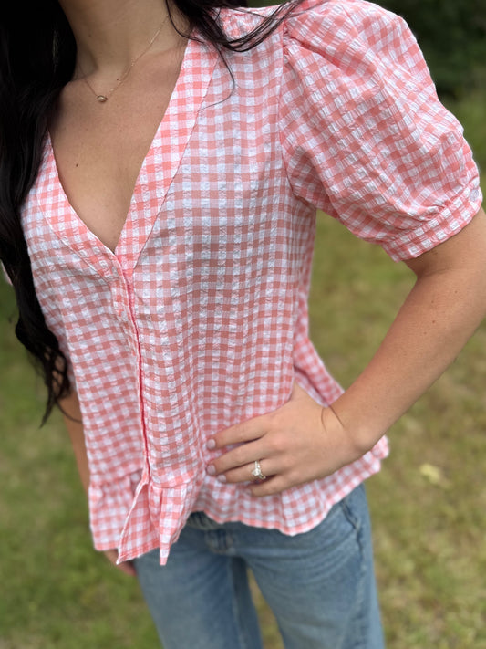 Picnic Ruffled Blouse | Pink