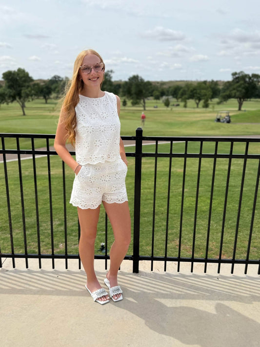 Tea Party Eyelet Top