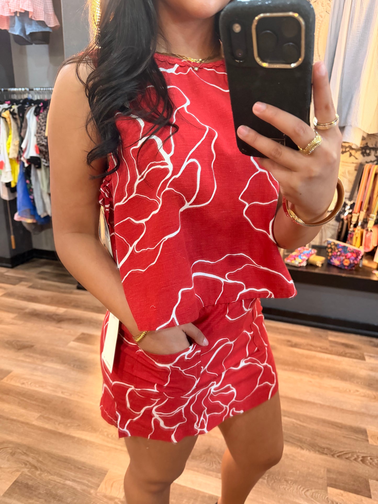 O’Neill Athena Floral Top | Lifeguard Red