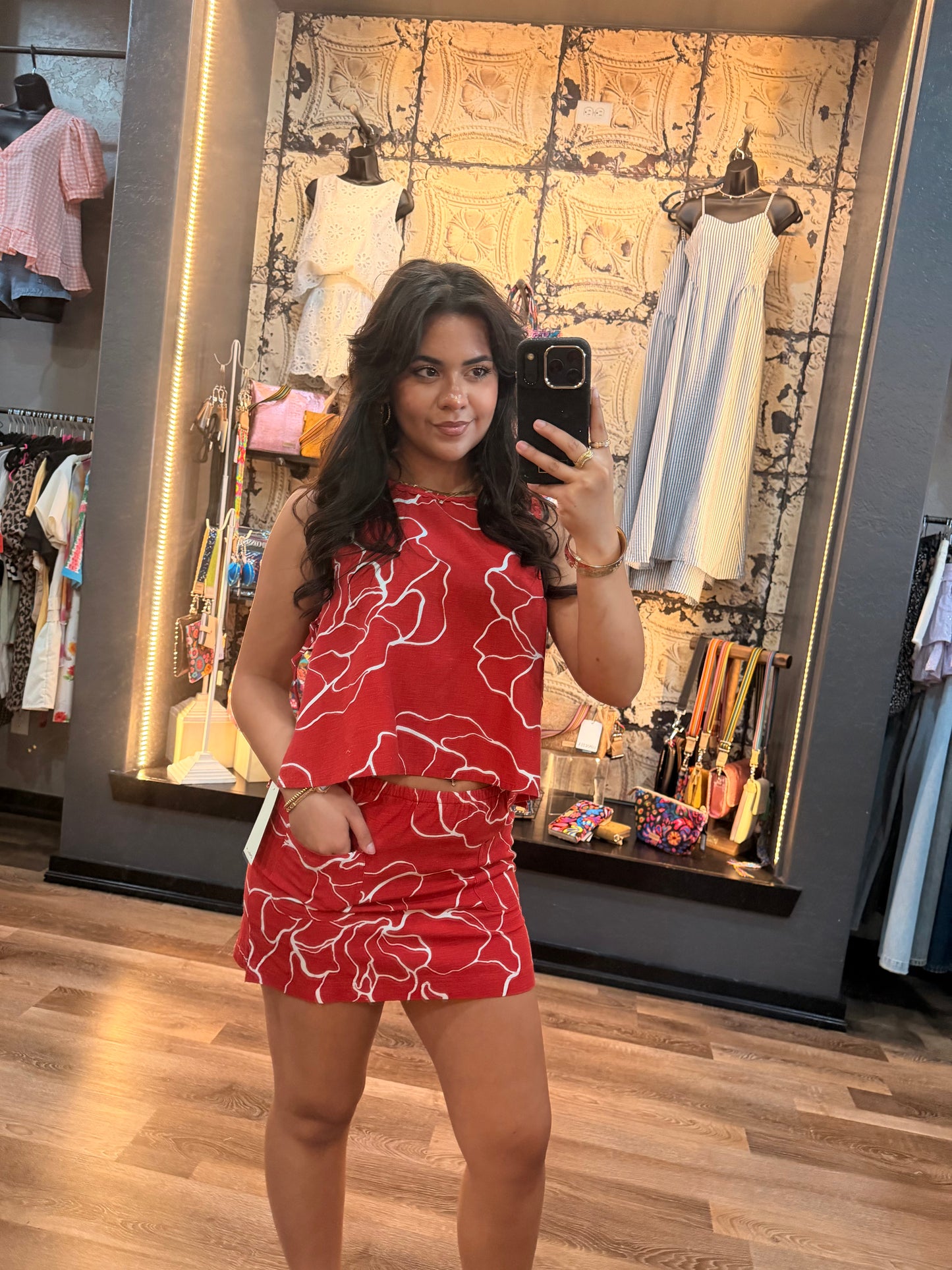 O’Neill Athena Floral Top | Lifeguard Red