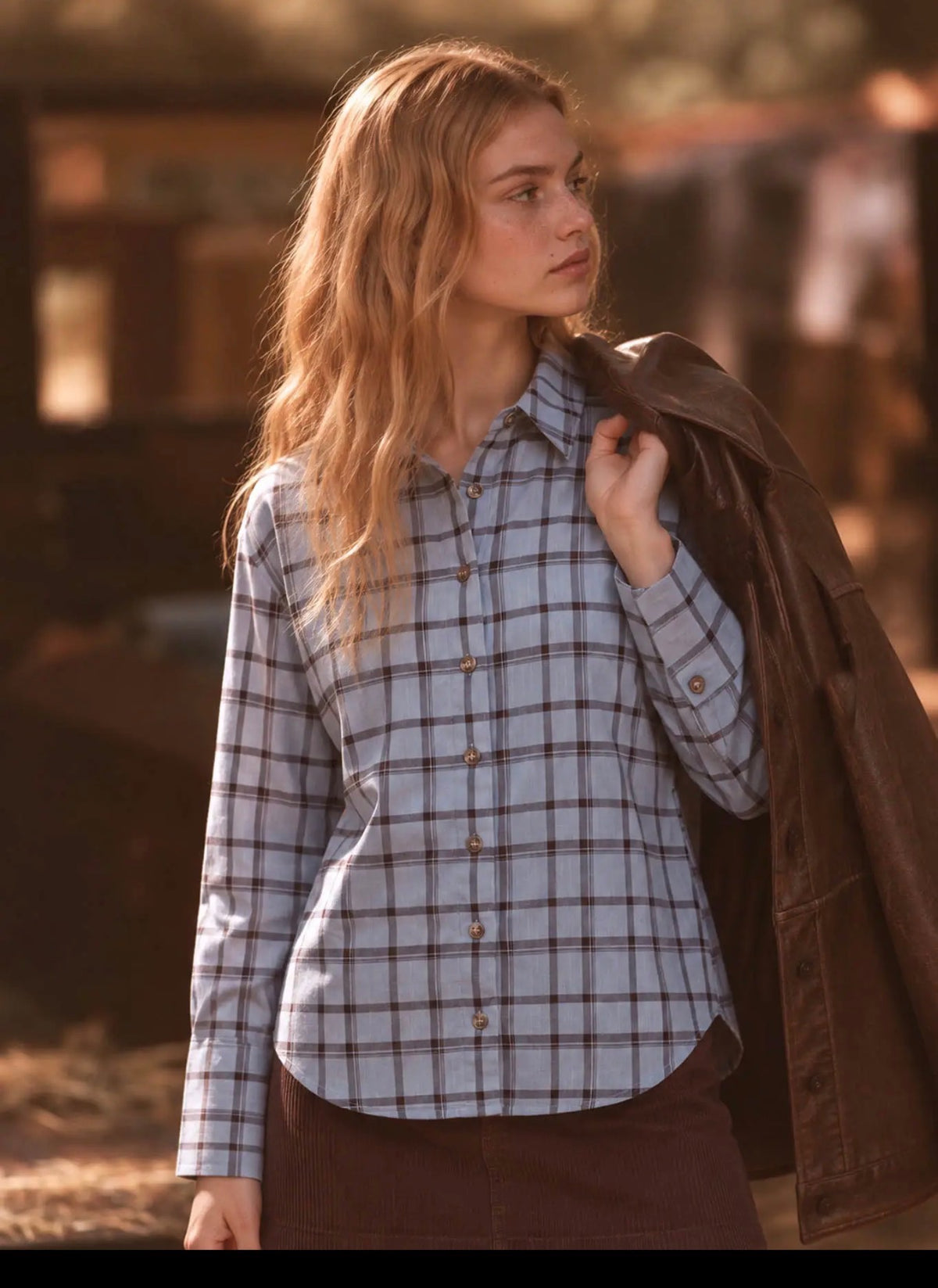 Dusty Blue Plaid Button Down