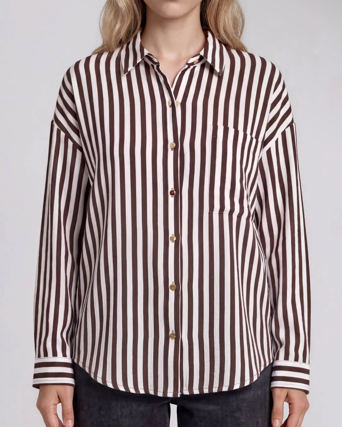 Chocolate Factory Stripe Button Down