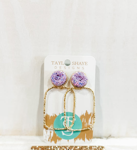 Pastel Lavender Glitter Hoops